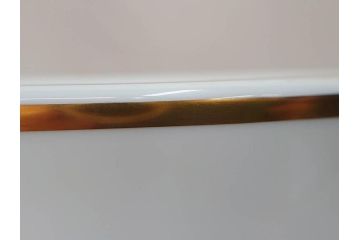 大倉陶園(OKURA、OAC)　金蝕バラ　モダンなデザインで気品溢れる花器(OKURA CHINA、エッチング、金くさらし、花瓶、花入、フラワーベース、ケース付き)(R-073037)