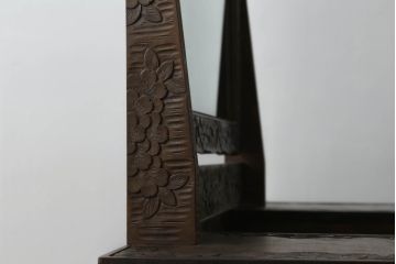 中古　美品　軽井沢彫り　咲き誇る桜の彫刻が美しいドレッサー(鏡台、化粧台、ミラー)(R-073041)