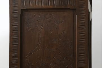 中古　美品　軽井沢彫り　咲き誇る桜の彫刻が美しいドレッサー(鏡台、化粧台、ミラー)(R-073041)