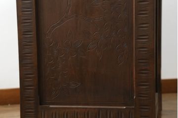 中古　美品　軽井沢彫り　咲き誇る桜の彫刻が美しいドレッサー(鏡台、化粧台、ミラー)(R-073041)