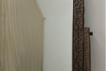 中古　美品　軽井沢彫り　咲き誇る桜の彫刻が美しいドレッサー(鏡台、化粧台、ミラー)(R-073041)
