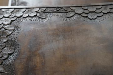中古　美品　軽井沢彫り　咲き誇る桜の彫刻が美しいドレッサー(鏡台、化粧台、ミラー)(R-073041)