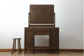 中古　美品　軽井沢彫り　咲き誇る桜の彫刻が美しいドレッサー(鏡台、化粧台、ミラー)(R-073041)
