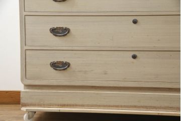 中古　伝統工芸士　皆川新司作　総桐(キリ)材　凛とした佇まいが魅力の加茂桐箪笥(四方丸、胴厚、総桐たんす、和タンス、衣装箪笥、着物箪笥、引き出し)(R-073043)