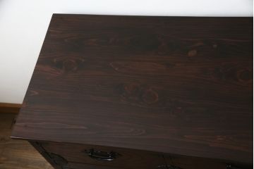 中古　美品　筑後民芸　天板リメイク　上質な和の雰囲気を高めるサイドボード(戸棚、収納箪笥、整理箪笥、サイドチェスト、引き出し、和箪笥)(R-073047)