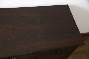 中古　美品　筑後民芸　天板リメイク　上質な和の雰囲気を高めるサイドボード(戸棚、収納箪笥、整理箪笥、サイドチェスト、引き出し、和箪笥)(R-073047)