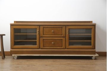 中古　美品　希少な絶版品!!　カリモク　domani(ドマーニ)　PROCEED(プロシード)コレクション　品のある佇まいでお部屋を引き立てるシアターボード(テレビ台、テレビボード、飾り棚、収納棚、キャビネット)(R-073051)