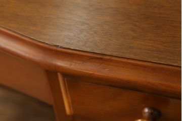 中古　美品　横浜ダニエル(daniel)　A-402　ラウンド型の鏡が印象的な上品な佇まいのドレッサー(鏡台、ミラー、化粧台)(R-073084)