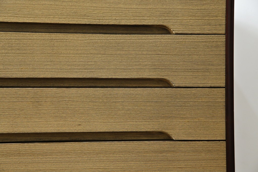 中古　美品　伝統工芸品　箪笥の松本　100巾チェスト　6重　脚付きでモダンな加茂総桐箪笥　定価約44万円　(R-073086)