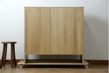 中古　美品　伝統工芸品　箪笥の松本　100巾チェスト　6重　脚付きでモダンな加茂総桐箪笥　定価約44万円　(R-073086)