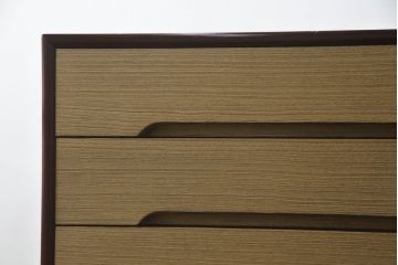中古　美品　伝統工芸品　箪笥の松本　100巾チェスト　6重　脚付きでモダンな加茂総桐箪笥(桐たんす、着物箪笥、和タンス、引き出し、衣装箪笥)(定価約44万円)(R-073086)