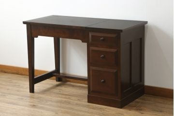 中古　美品　松本民芸家具　空間を有効に活用できるデスク型ドレッサー(鏡台、化粧台、ミラー、片袖机、ワークデスク、在宅用、在宅ワーク用)(定価約38万円)(R-073094)
