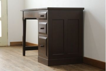 中古　美品　松本民芸家具　空間を有効に活用できるデスク型ドレッサー(鏡台、化粧台、ミラー、片袖机、ワークデスク、在宅用、在宅ワーク用)(定価約38万円)(R-073094)