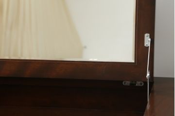 中古　美品　松本民芸家具　空間を有効に活用できるデスク型ドレッサー(鏡台、化粧台、ミラー、片袖机、ワークデスク、在宅用、在宅ワーク用)(定価約38万円)(R-073094)