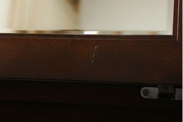 中古　美品　松本民芸家具　空間を有効に活用できるデスク型ドレッサー(鏡台、化粧台、ミラー、片袖机、ワークデスク、在宅用、在宅ワーク用)(定価約38万円)(R-073094)