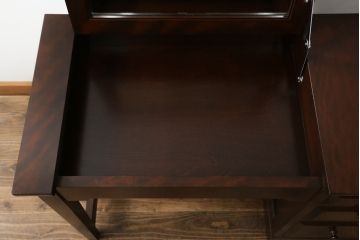 中古　美品　松本民芸家具　空間を有効に活用できるデスク型ドレッサー(鏡台、化粧台、ミラー、片袖机、ワークデスク、在宅用、在宅ワーク用)(定価約38万円)(R-073094)