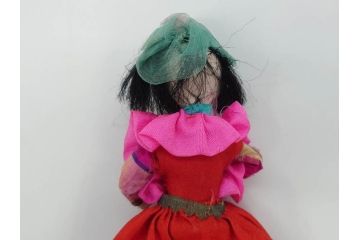 戦前　旧家 蔵出し　当時物　女の子　ポンプ式　レトロな雰囲気漂うダンス人形(踊り子、箱付き)(検索ワード:サクラビスク)(R-073097)