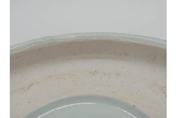 江戸〜明治　冨貴長春　古伊万里　金彩　色絵　染付　約26cm　8.4寸　鮮やかな色合いと迫力のある獅子が目を惹く大鉢(深鉢、和皿、和食器、共箱付き、八寸四分)(R-073099)