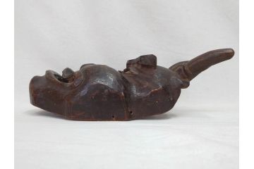 時代物　木製　般若　男面　それぞれ違った表情が魅力的なお面3個セット(神楽面、能面、古面、木彫)(R-073103)