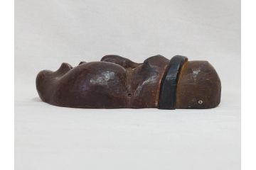 時代物　木製　般若　男面　それぞれ違った表情が魅力的なお面3個セット(神楽面、能面、古面、木彫)(R-073103)