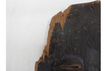 時代物　木製　般若　男面　それぞれ違った表情が魅力的なお面3個セット(神楽面、能面、古面、木彫)(R-073103)