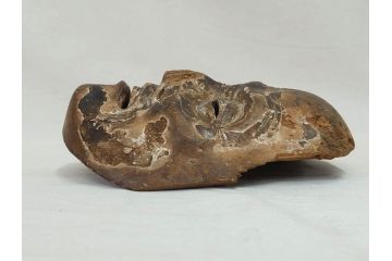 時代物　木製　般若　男面　それぞれ違った表情が魅力的なお面3個セット(神楽面、能面、古面、木彫)(R-073103)