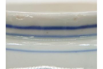 江戸後期〜幕末　伊万里　染付　山水図　約16cm　5.1寸　金の縁と爽やかな藍色が魅力のなます皿3枚セット(中皿、深皿、和皿、和食器、五寸一分)(R-073105)