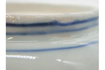 江戸後期〜幕末　伊万里　染付　山水図　約16cm　5.1寸　金の縁と爽やかな藍色が魅力のなます皿3枚セット(中皿、深皿、和皿、和食器、五寸一分)(R-073106)