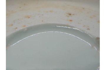 江戸後期〜幕末　伊万里　染付　山水図　約16cm　5.1寸　金の縁と爽やかな藍色が魅力のなます皿3枚セット(中皿、深皿、和皿、和食器、五寸一分)(R-073107)