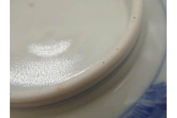 江戸期　伊万里　染付　山水図　約11cm　3.5寸　爽やかな色合いが素敵な蓋付き茶碗3客セット(和食器、三寸五分)(R-073111)