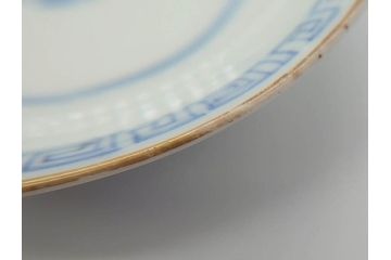 江戸期　伊万里　染付　山水図　約11cm　3.5寸　爽やかな色合いが素敵な蓋付き茶碗3客セット(和食器、三寸五分)(R-073111)