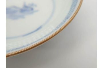 江戸期　伊万里　染付　山水図　約11cm　3.5寸　爽やかな色合いが素敵な蓋付き茶碗3客セット(和食器、三寸五分)(R-073113)