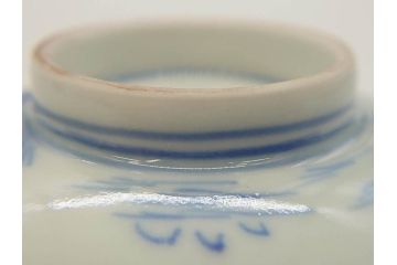 江戸期　伊万里　染付　山水図　約11cm　3.5寸　爽やかな色合いが素敵な蓋付き茶碗2客セット(和食器、三寸五分)(R-073114)