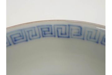 江戸期　伊万里　染付　山水図　約11cm　3.5寸　爽やかな色合いが素敵な蓋付き茶碗2客セット(和食器、三寸五分)(R-073114)
