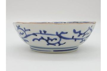 江戸期　伊万里　染付　金彩　山水図　約15cm　4.9寸　上質な和の雰囲気を醸し出すなます皿3枚セット(中皿、和皿、和食器、四寸九分)(R-073116)