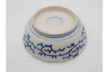江戸期　伊万里　染付　金彩　山水図　約15cm　4.9寸　上質な和の雰囲気を醸し出すなます皿3枚セット(中皿、和皿、和食器、四寸九分)(R-073116)