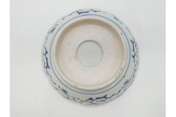 江戸期　伊万里　染付　金彩　山水図　約15cm　4.9寸　上質な和の雰囲気を醸し出すなます皿3枚セット(中皿、和皿、和食器、四寸九分)(R-073117)