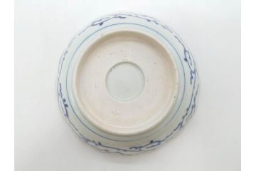 江戸期　伊万里　染付　金彩　山水図　約15cm　4.9寸　上質な和の雰囲気を醸し出すなます皿3枚セット(中皿、和皿、和食器、四寸九分)(R-073117)