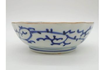 江戸期　伊万里　染付　金彩　山水図　約15cm　4.9寸　上質な和の雰囲気を醸し出すなます皿3枚セット(中皿、和皿、和食器、四寸九分)(R-073118)
