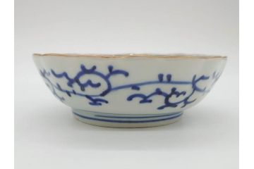 江戸期　伊万里　染付　金彩　山水図　約15cm　4.9寸　上質な和の雰囲気を醸し出すなます皿3枚セット(中皿、和皿、和食器、四寸九分)(R-073118)