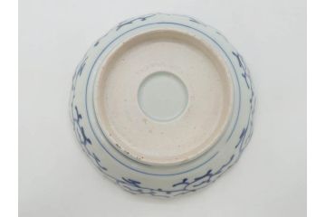 江戸期　伊万里　染付　金彩　山水図　約15cm　4.9寸　上質な和の雰囲気を醸し出すなます皿3枚セット(中皿、和皿、和食器、四寸九分)(R-073118)