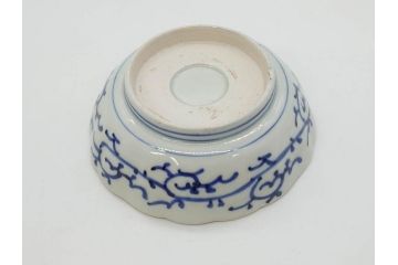 江戸期　伊万里　染付　金彩　山水図　約15cm　4.9寸　上質な和の雰囲気を醸し出すなます皿3枚セット(中皿、和皿、和食器、四寸九分)(R-073119)