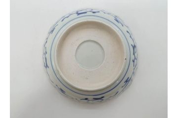 江戸期　伊万里　染付　金彩　山水図　約15cm　4.9寸　上質な和の雰囲気を醸し出すなます皿3枚セット(中皿、和皿、和食器、四寸九分)(R-073119)