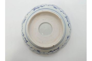 江戸期　伊万里　染付　金彩　山水図　約15cm　4.9寸　上質な和の雰囲気を醸し出すなます皿3枚セット(中皿、和皿、和食器、四寸九分)(R-073119)