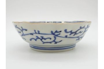 江戸期　伊万里　染付　金彩　山水図　約15cm　4.9寸　上質な和の雰囲気を醸し出すなます皿3枚セット(中皿、和皿、和食器、四寸九分)(R-073120)