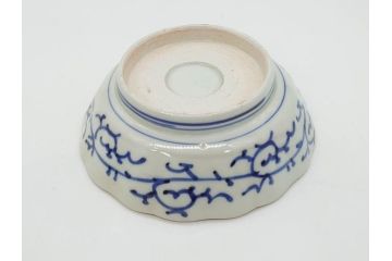 江戸期　伊万里　染付　金彩　山水図　約15cm　4.9寸　上質な和の雰囲気を醸し出すなます皿3枚セット(中皿、和皿、和食器、四寸九分)(R-073120)