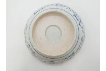 江戸期　伊万里　染付　金彩　山水図　約15cm　4.9寸　上質な和の雰囲気を醸し出すなます皿3枚セット(中皿、和皿、和食器、四寸九分)(R-073120)