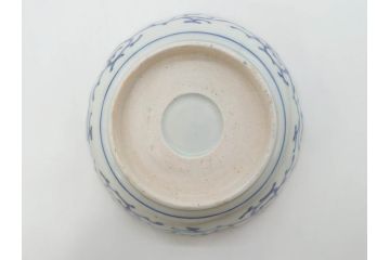 江戸期　伊万里　染付　金彩　山水図　約15cm　4.9寸　上質な和の雰囲気を醸し出すなます皿3枚セット(中皿、和皿、和食器、四寸九分)(R-073120)