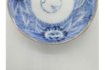 江戸期　伊万里　染付　線描　花唐草　松竹梅文　約10cm　3.3寸　一筆一筆丁寧な職人の絵付けが見事な小皿5枚セット(和皿、和食器、三寸三分)(R-073121)