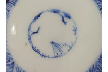 江戸期　伊万里　染付　線描　花唐草　松竹梅文　約10cm　3.3寸　一筆一筆丁寧な職人の絵付けが見事な小皿5枚セット(和皿、和食器、三寸三分)(R-073121)